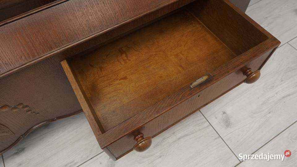 Zabytkowa dębowa biblioteka z lat 20tych Jerka