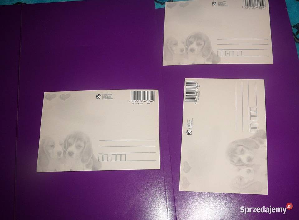 kartki pocztowe pieski 3 Wrocław sprzedam