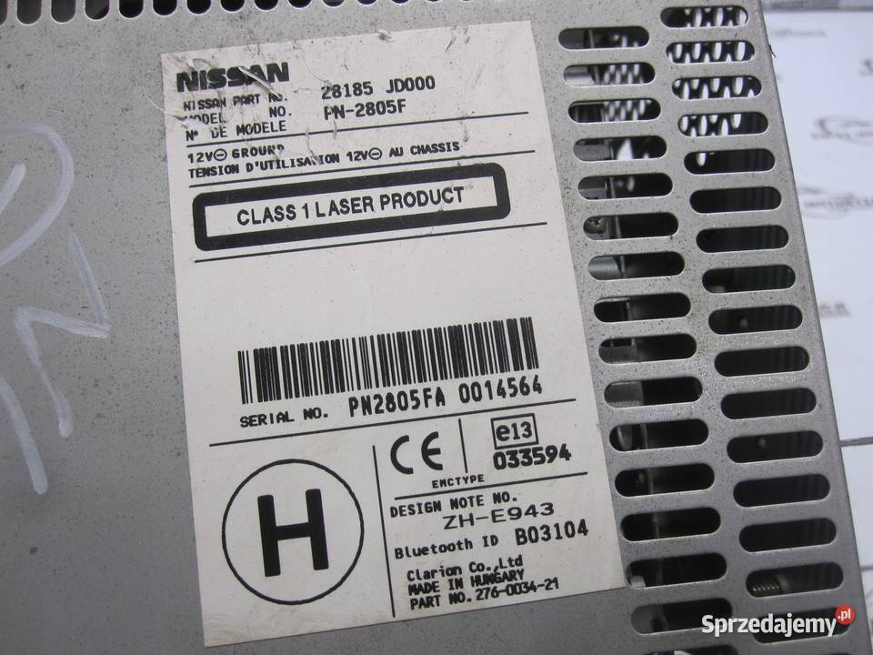 NISSAN QASHQAI I J10 07r radio CD 28185 JD000 Sprzęt audio fabryczny Kielce