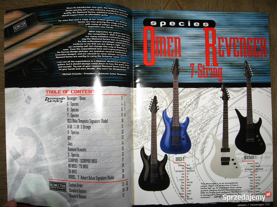 Schecter 2000 guitar catalog katalog gitar Kępice