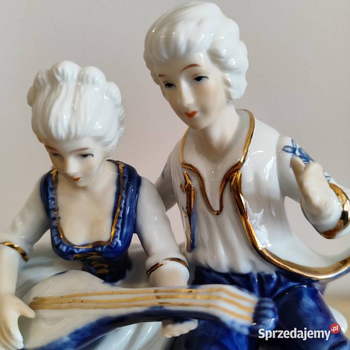 Porcelanowa figurka para muzykantów Wola Łużańska