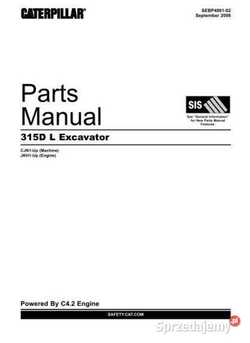 CAT 315 D DL DLC katalog części CATERPILLAR Kielce