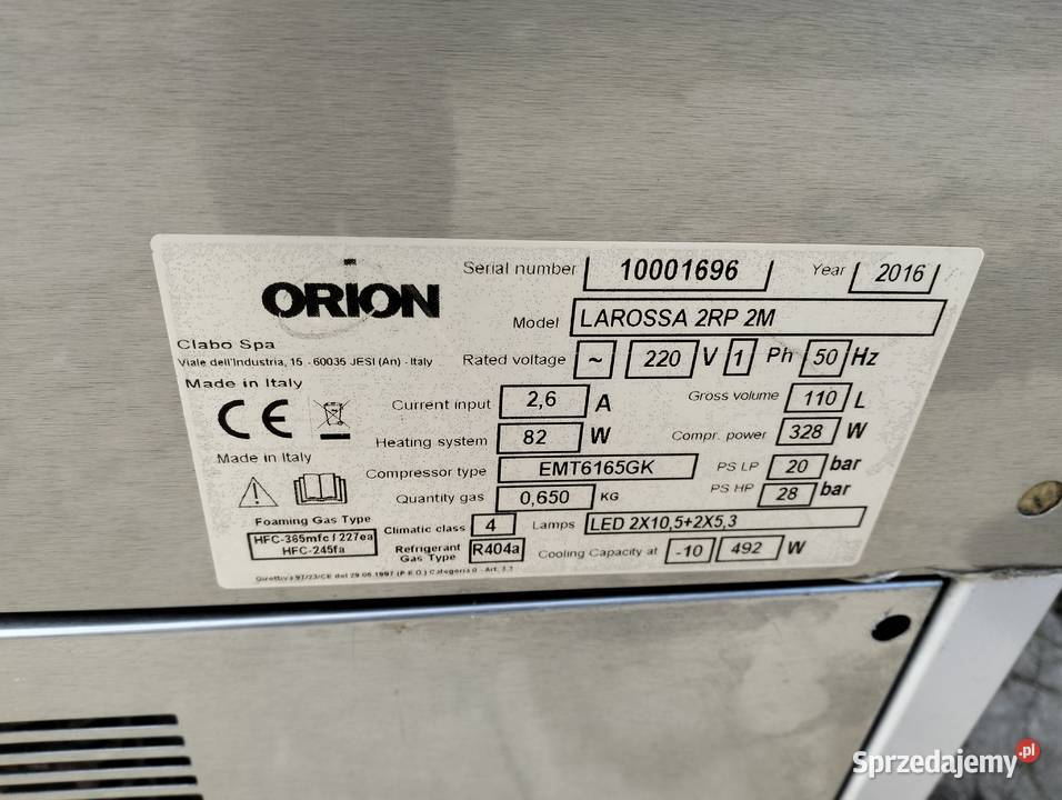 Witryna chłodnicza gastronomiczna do ciast ORION Słupia Kapitulna