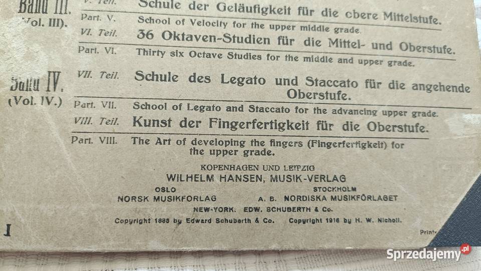 Carl czernys śpiewnik nuty 1916 antyk Gdańsk sprzedam