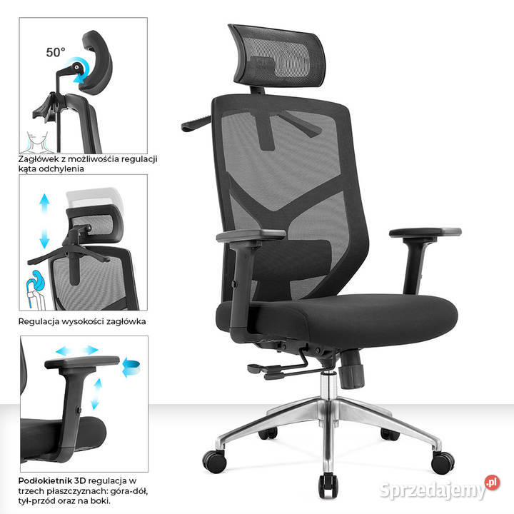 Fotel biurowy ergonomiczny Rosa czarny ANGEL podkarpackie Jarosław