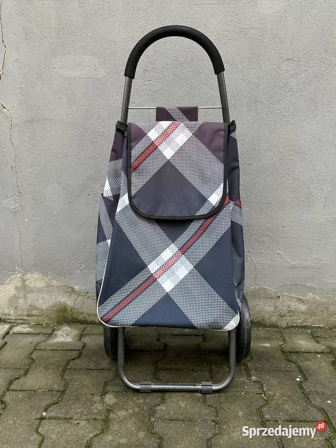 Wózek na zakupy stalowy czarne duże koła Kraków