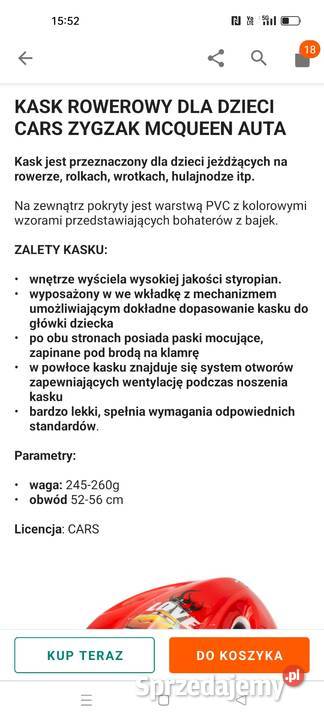 Kask Rowerowy Zygzak McQueen Radzyń Podlaski