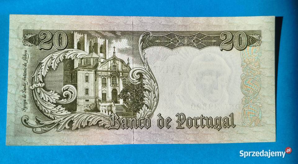 Banknot 20 escudo Portugalia z 1964 rokuUNC Rzeszów sprzedam