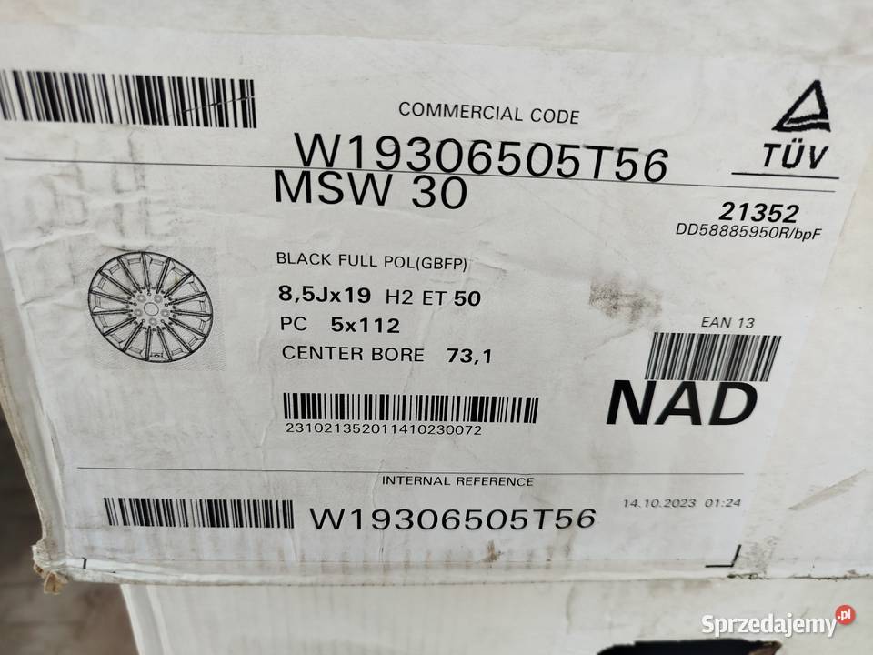S824Alufelgi Nowe 19 5x112 Et 50 85J Vw Skoda Średnica 19" Samochodowe śląskie Bąków