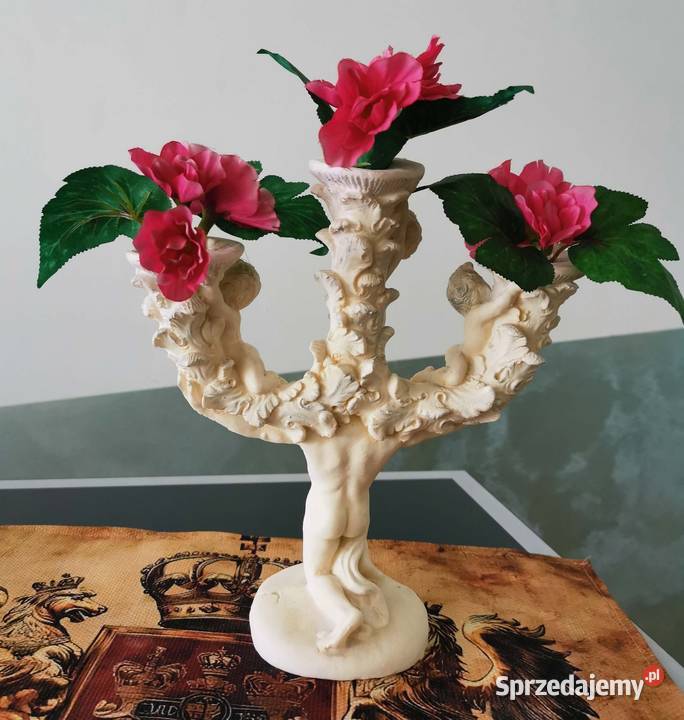 Świecznik biały duży śląskie sprzedam