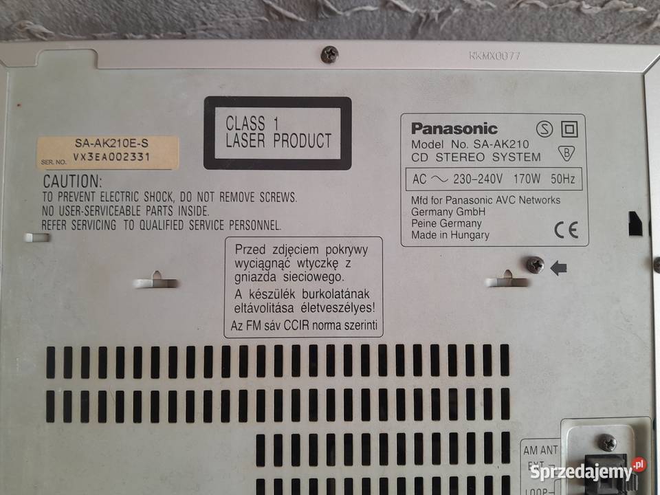 Wieża Panasonic SAAK210 z głośnikami