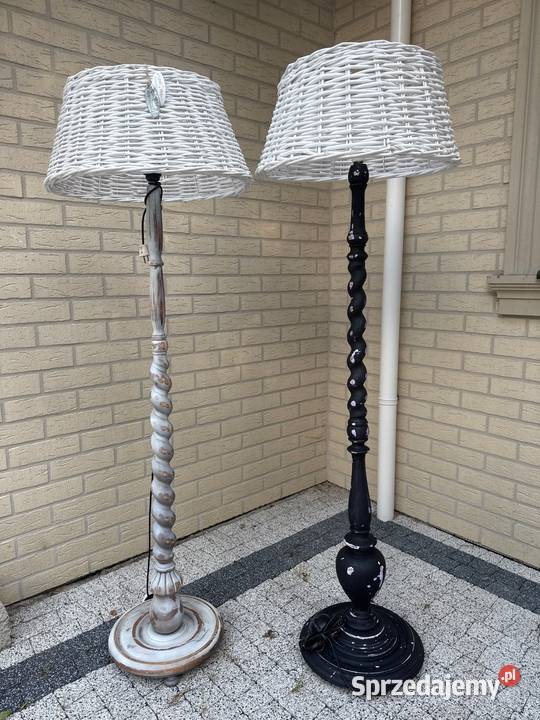 Lampa stojąca drewniana Vintage Boho shabby chic Długopole-Zdrój