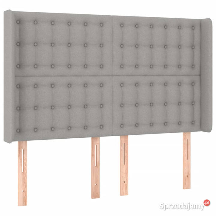 Zagłówek do łóżka z LED jasnoszary 147x16x118128