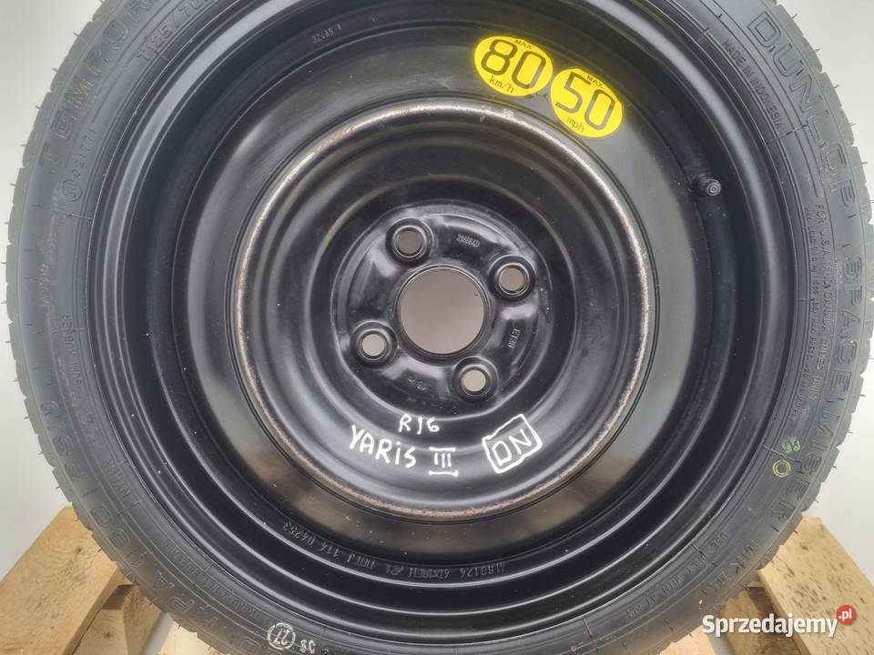 KOŁO ZAPASOWE DOJAZDOWE 12570 R16 Yaris III KOŁO osobowe Rudka