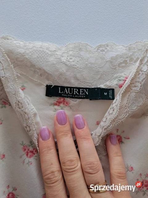 Satynowa halka w kwiaty Ralph Lauren M Inna marka Trąbki Wielkie