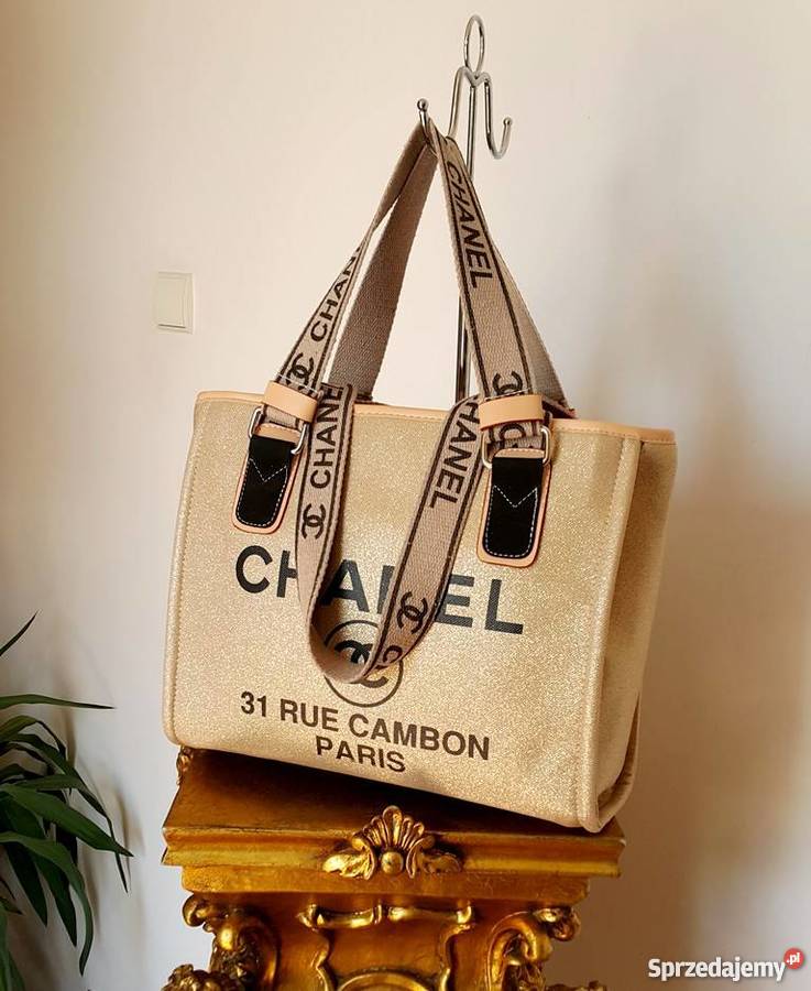 ZŁOTA SZOPERKA CHANEL TOREBKA CC ZŁOCONA SHOPPER Bydgoszcz