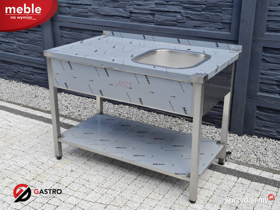 Zlew gastronomiczny z półką 1 komorowy 130x60x85 wielkopolskie Ostrów Wielkopolski