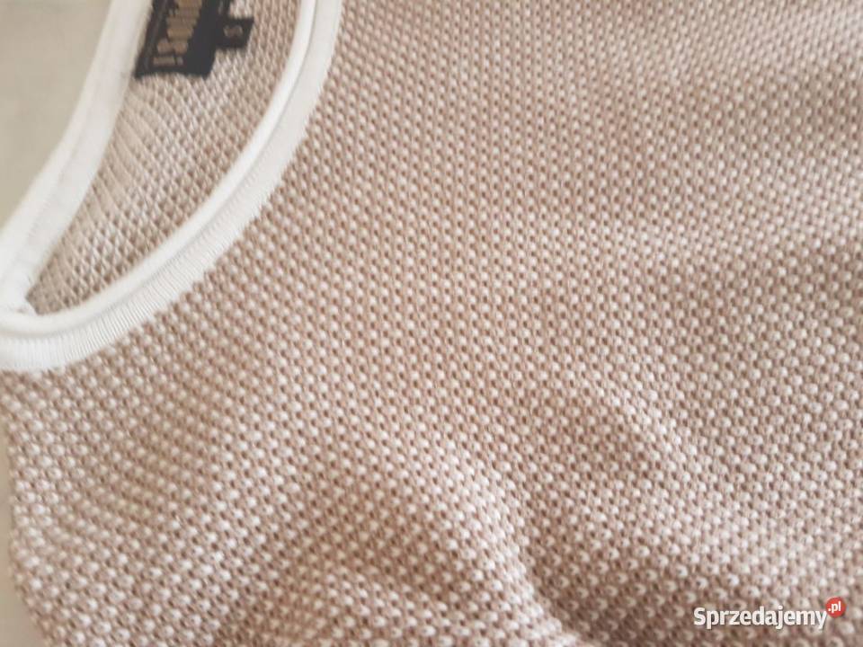bluzka sweter sweterek lekki beżowy elegancki do brązowy/beżowy sprzedam
