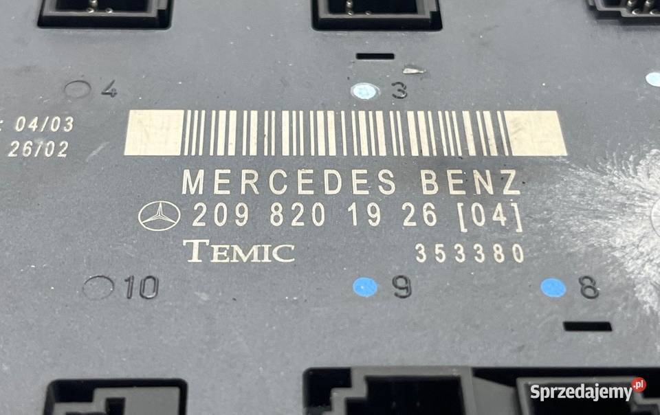 Sterownik drzwi moduł Mercedes CLK W209 Wyposażenie elektryczne