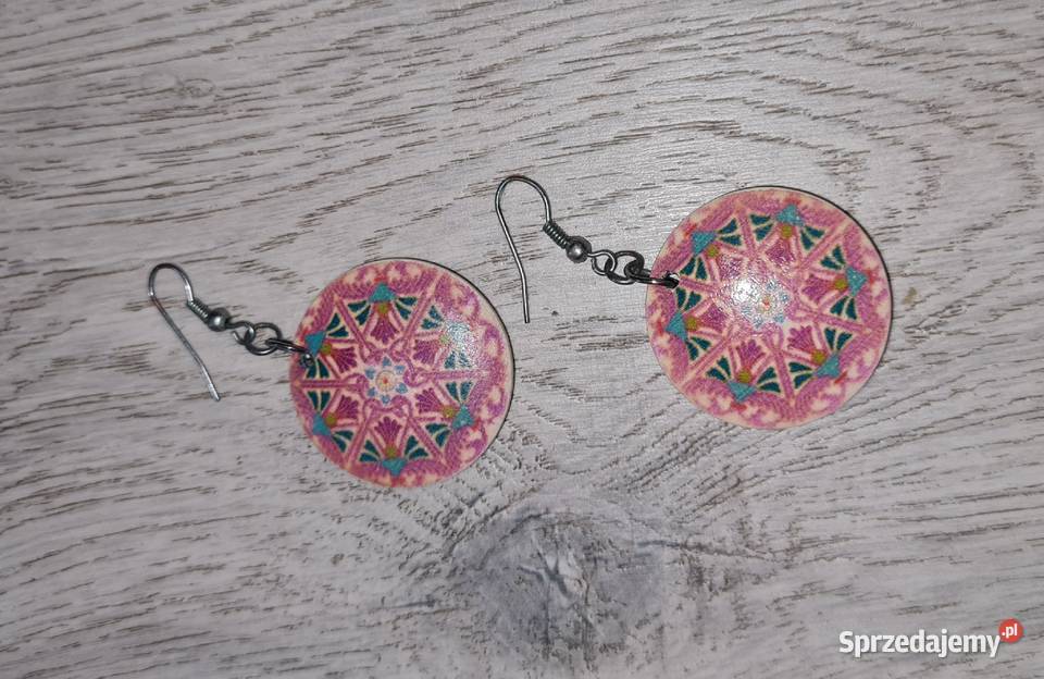 Kolczyki damskie różowe Łódź sprzedam