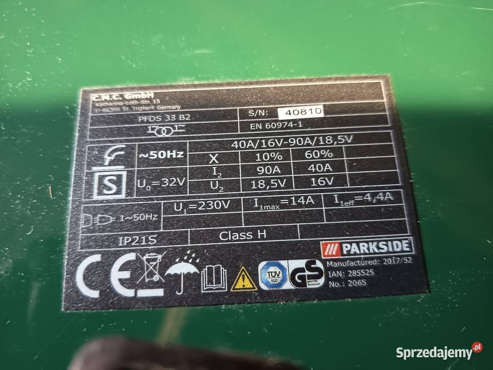 Parkside PFDS33B2 urządzenie spawalnicze Półautomaty spawalnicze Białystok