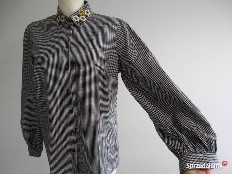 Koszula w BiałoCzarną Kratę Vichy Bawełniana Tu Clothing podlaskie