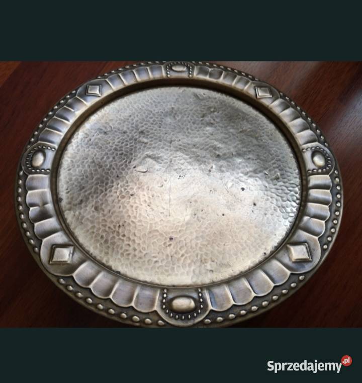 Taca z epoki Art Deco mosiądz młotkowany stara Katowice sprzedam