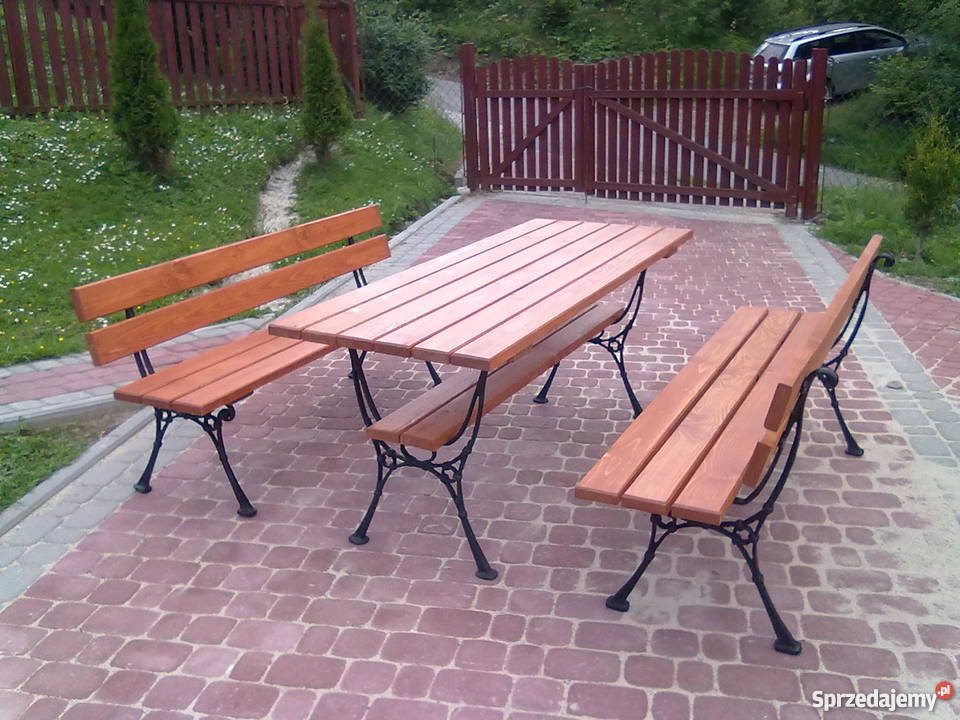 Meble ogrodowe 180cm, komplet ogrodowy, ławy, ławki, stoły