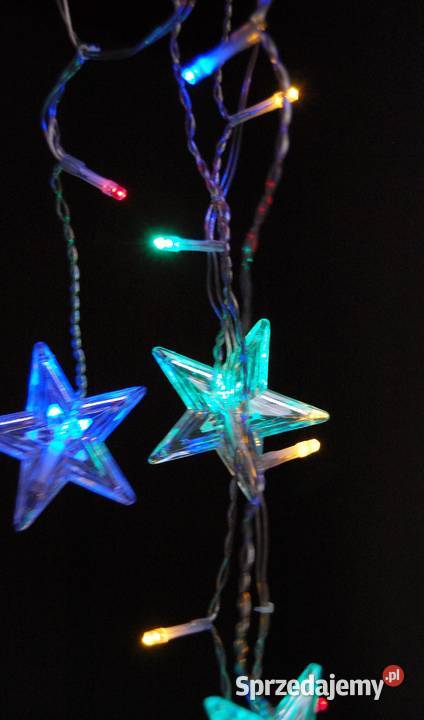Gwiazdki kurtyna 14 LED kolorowe Bulinex wielokolorowy lubelskie Lublin sprzedam