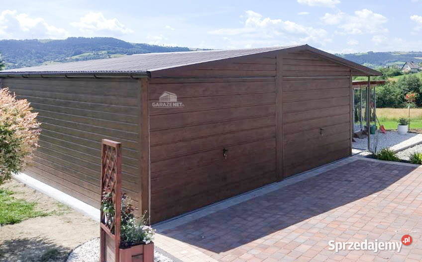 GARAŻ BLASZANY 7m x 7m WNĘKA DWUSPAD 2x BRAMA Łapanów