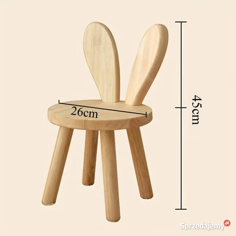 małe krzesło dziecka naturalne drewno satynowa dolnośląskie Wrocław
