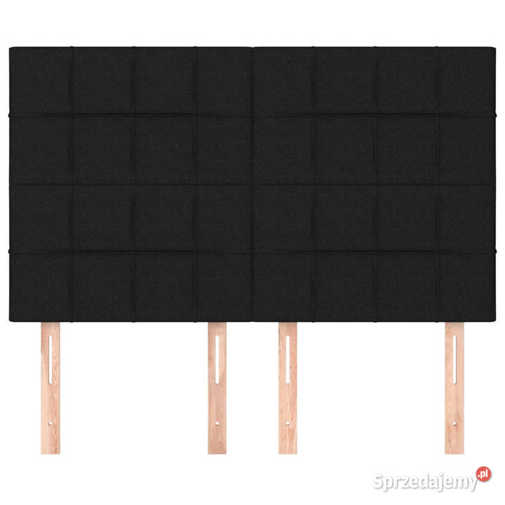 Zagłówki do łóżka 4 czarne 72x5x7888 tkanina