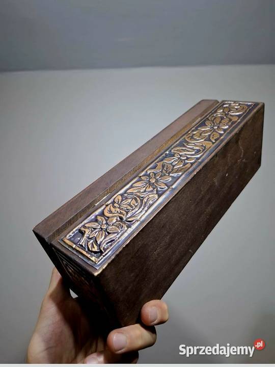 Retro pudełko skrzynka pamiątka kolejowa Kraków