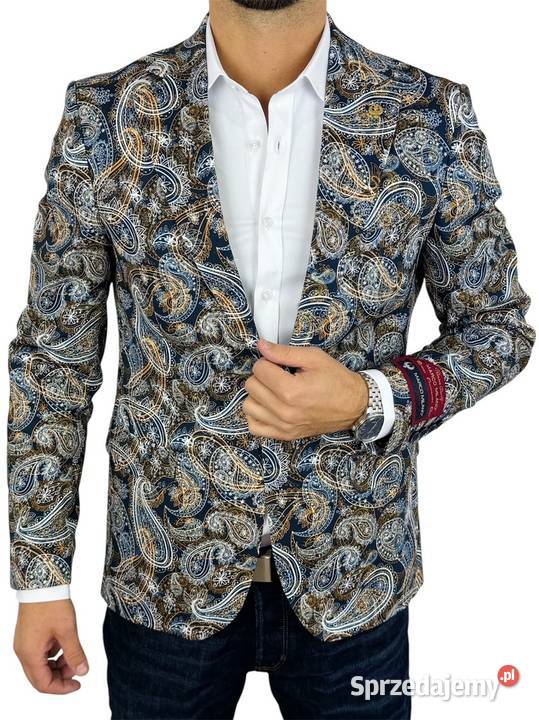 MARCO MILANO Marynarka męska C25 paisley Odzież codzienna Ostrów Wielkopolski