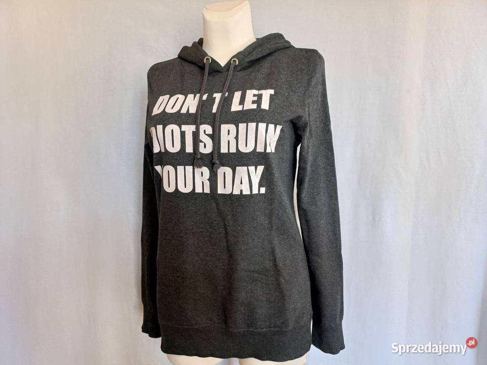 Bluza szara Kaptur napis MOTTO r SM Unisex stan Białystok