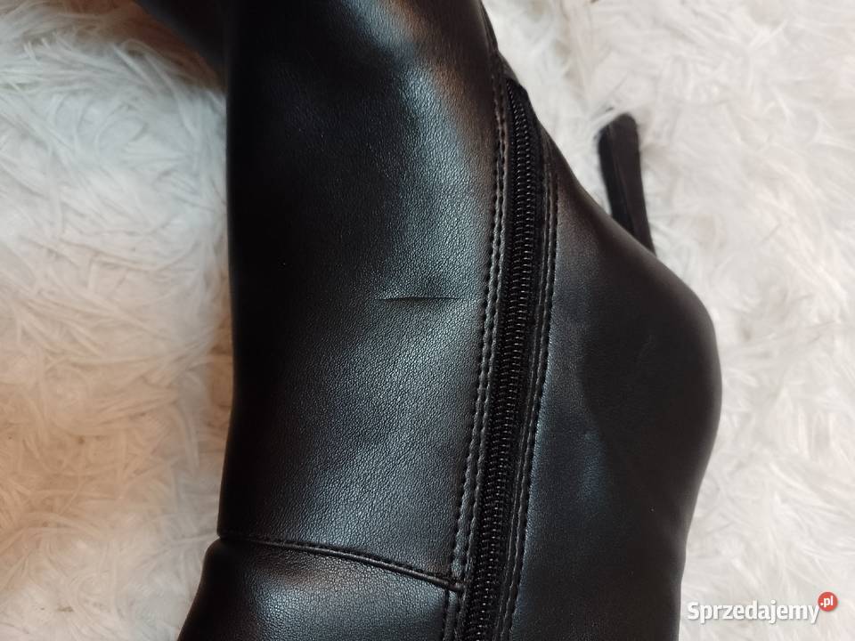 40 ASOS Design Czarne Kozaki Szpilki wieczorowe