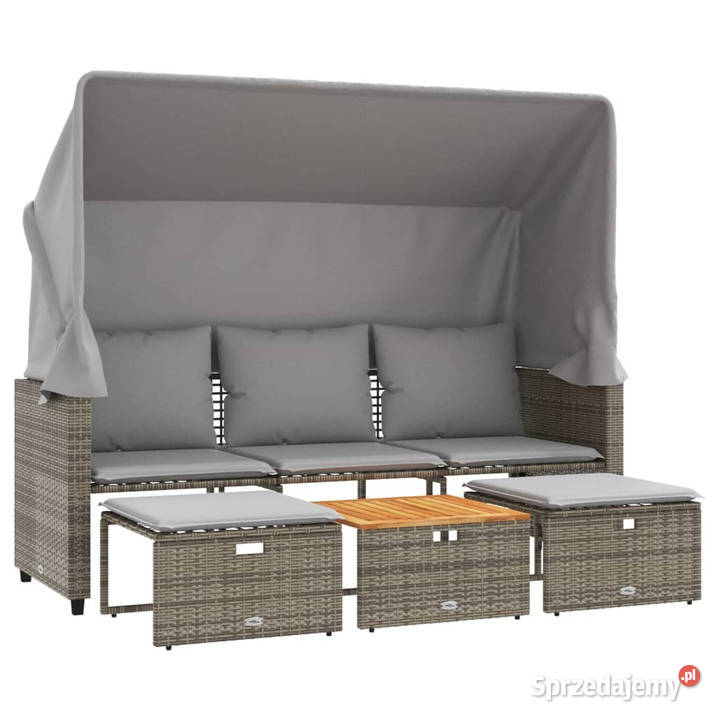 3os sofa ogrodowa z baldachimem i podnóżkami mazowieckie