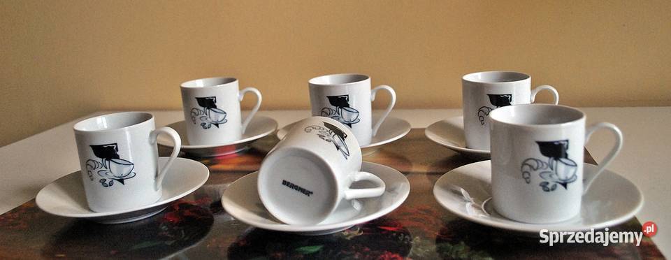 Filiżanki ceramiczne z talerzykiem 6 Zawiercie