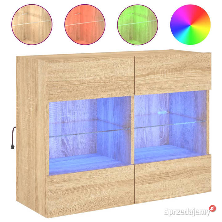 Ścienna szafka TV z LED dąb sonoma 785x30x605 Warszawa sprzedam