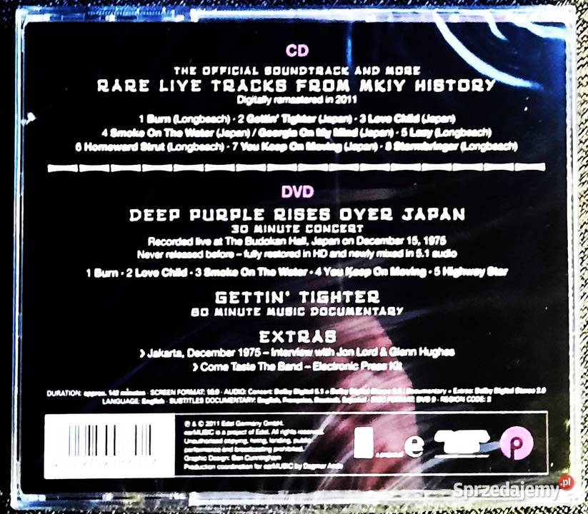 Album wspaniały Zestaw CDDVD DEEP PURPLE Katowice