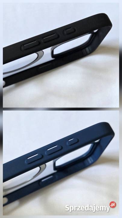 Etui przezroczyste niebieskie i czarne z MagSafe