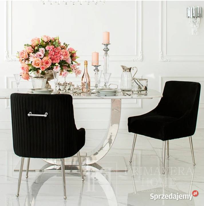Krzesło tapicerowane glamour do jadalni salonu nowoczesne z