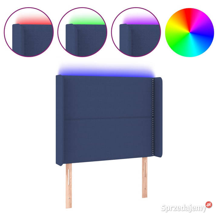 Zagłówek do łóżka z LED niebieski 103x16x118128 Warszawa