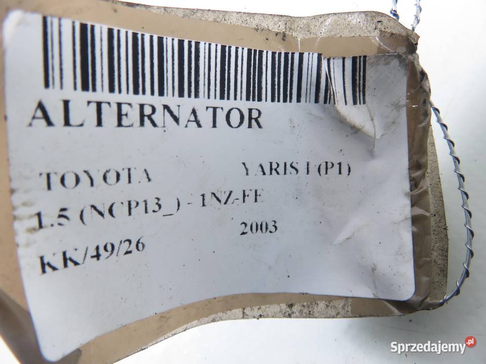 ALTERNATOR TOYOTA YARIS I 15 2706021030 sprzedam