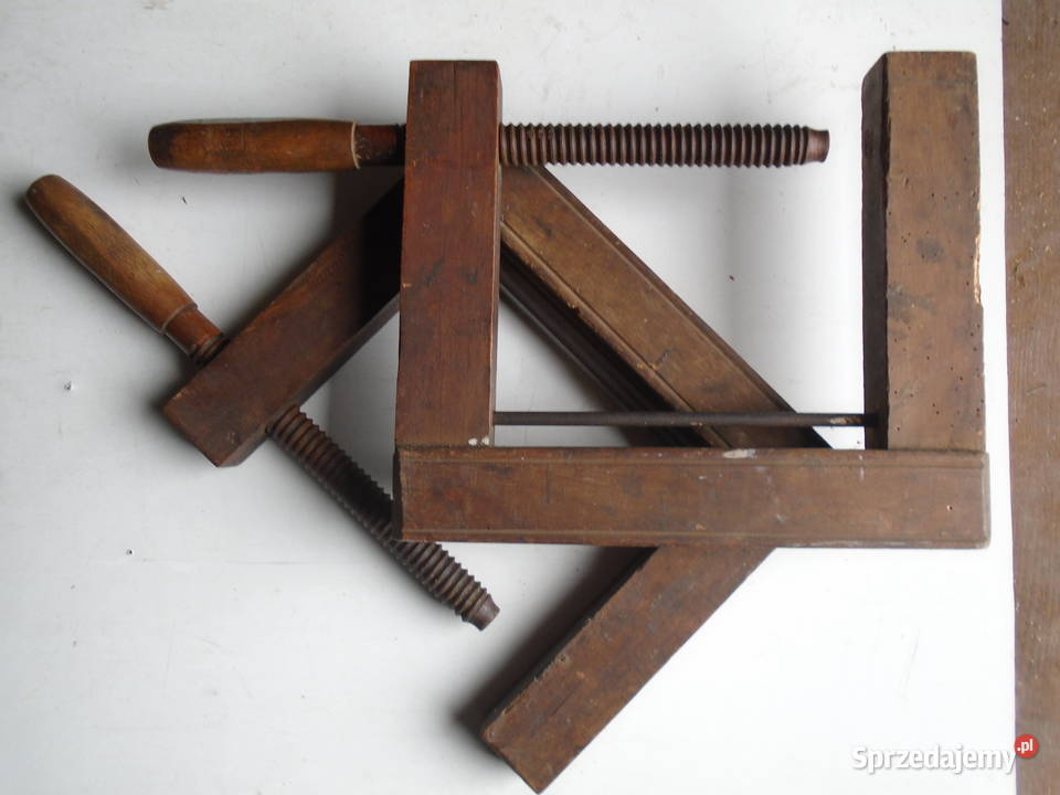 Zabytkowe ściski stolarskie drewniane