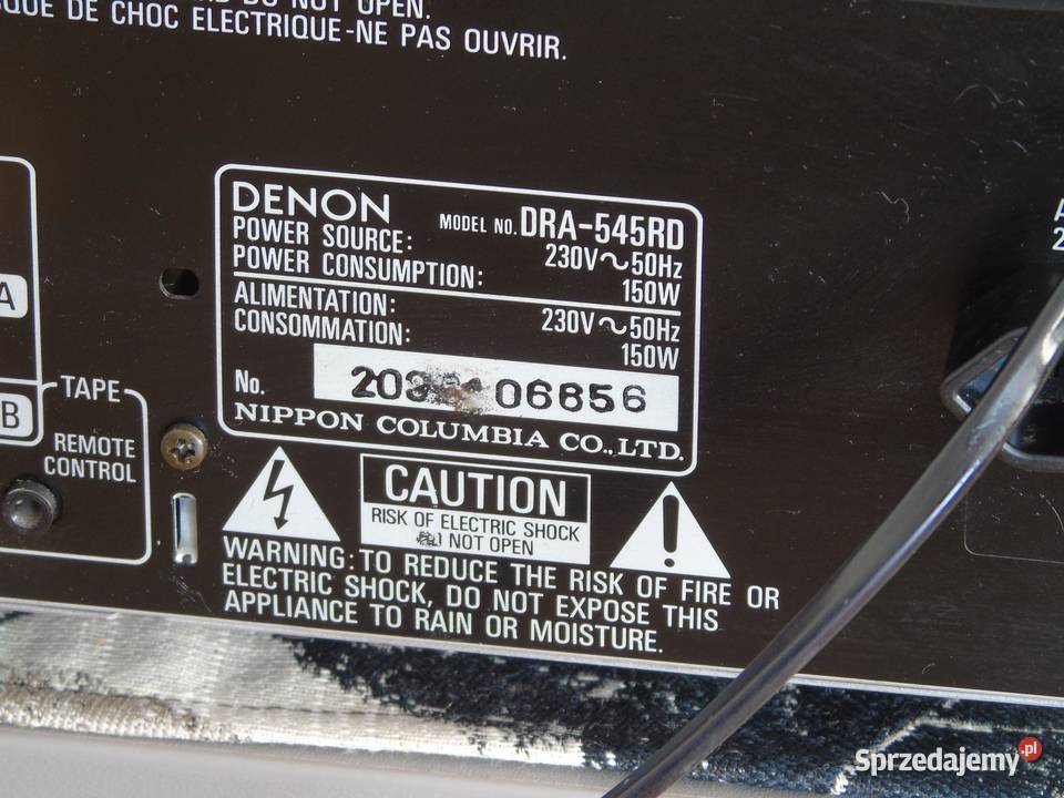 Amplituner Denon DRA545 RD sprawny i ładny Jasło