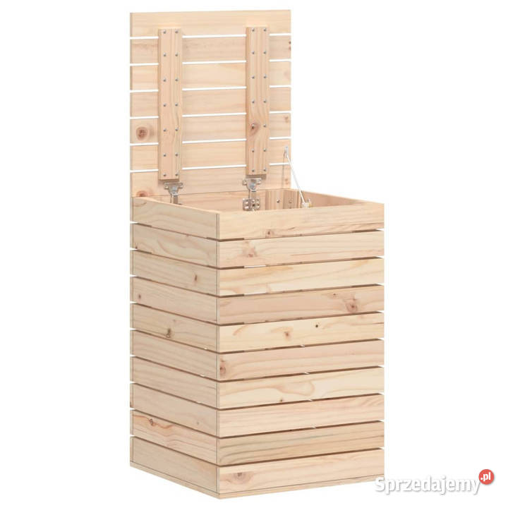Kosz na pranie 44x44x66 lite drewno sosnowe