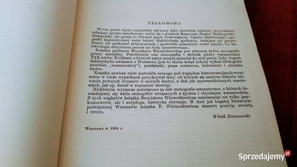 Słownik gwary warszawskiej XIX wieku Bronisław Gdańsk sprzedam