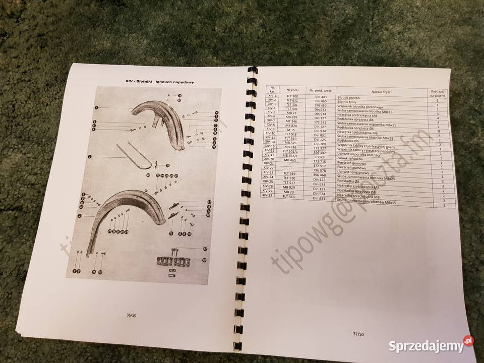 Katalog części PANNONIA 250 De LUXE Pozostałe mazowieckie sprzedam