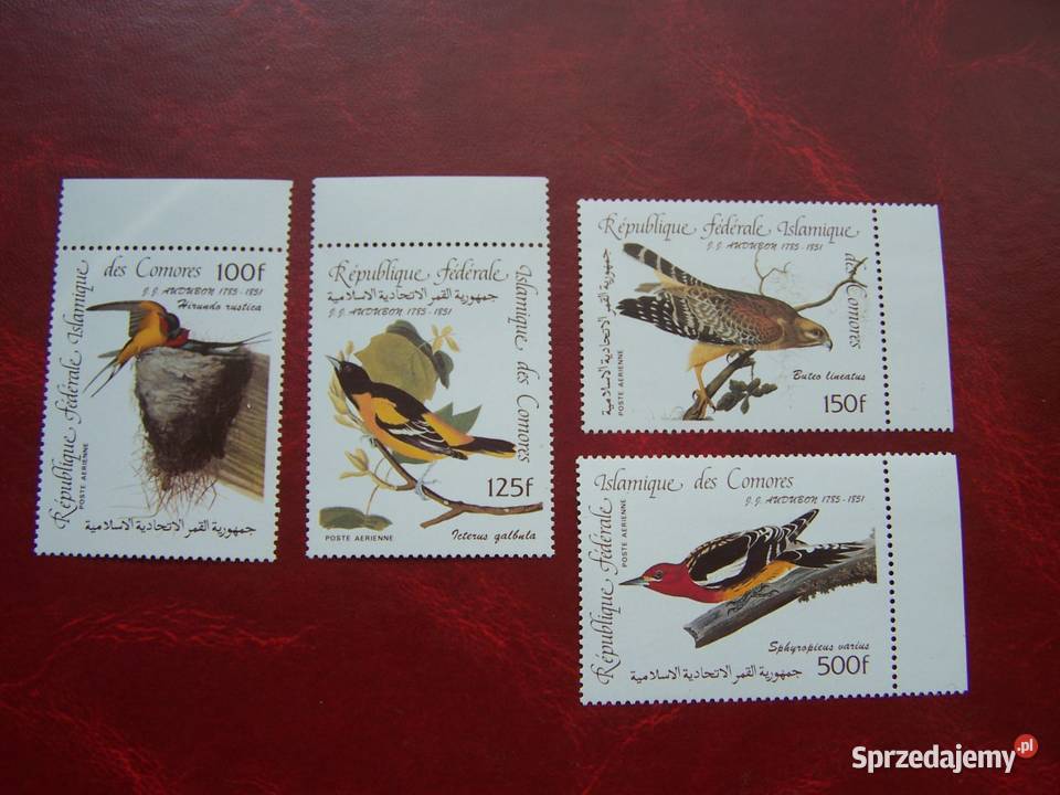 Komory 1985 MNH Mi 72629 Fauna Ptaki J Audubon Tychy